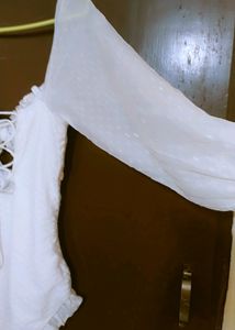 White Lace-Up Bodysuit