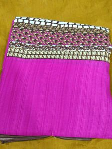Elegant Pink &amp; Brown Saree
