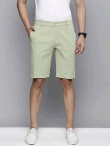 Solid Men Green Casual Shorts