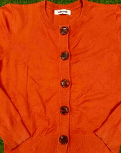 Imported Chic Orange Cardigan