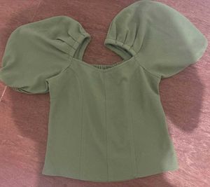 Green Off-Shoulder Top