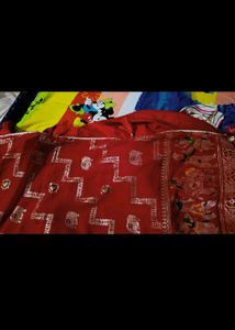 New karwa chauth special sari with blouse piece