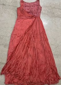 Coral Sleeveless Maxi Dress