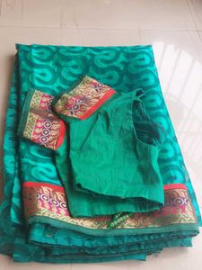 Green Saree With Blouse