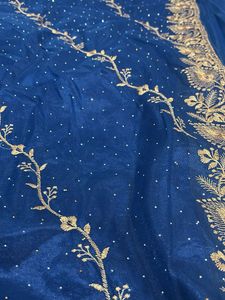 Elegant Blue Embroidered Saree
