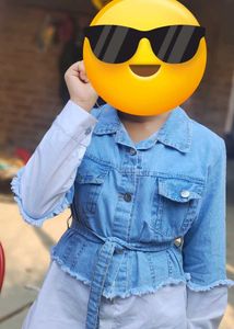 Half Denim And Shirt With Belt