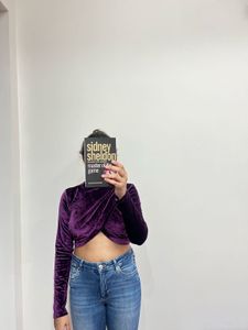 Purple Velvet Crop Top