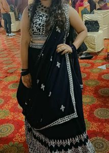 Blue Embellished Lehenga Set