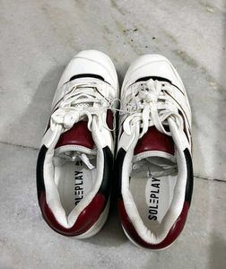 SOLEPLAY WHITE RED GUM SOLE SNEAKERS 41