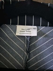 Striped Blouse with Lace Detail