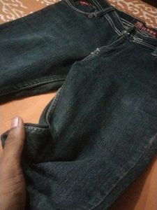 New Dark Blue With Golden Stripes Stiches Size 32