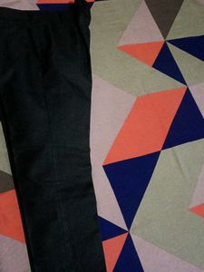 White Patterned Long Sleeve Shirt And Black Pent