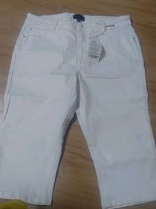 White Denim Bermuda Shorts