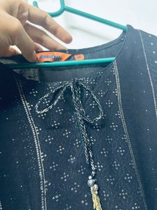 Elegant  Black Printed Suit Set