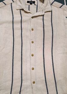 Dobby Textured CheckedCuban Collar Relaxed Shirt
