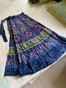 Printed Wrap Skirt