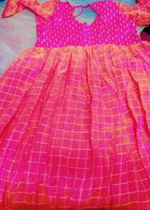 Pink & Orange Checkered Dress