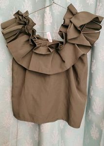 Mehendi Green Ruffle Top