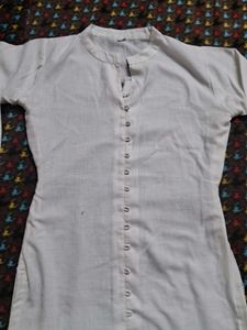 Classy White Plain Kurta💟