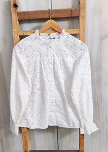 White Embroidered Top size-38