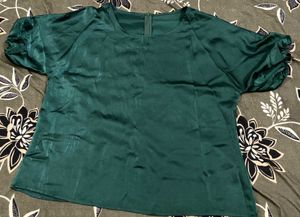 Elegant Green Satin Top
