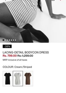 H&amp;M LACING-DETAIL BODYCON DRESS