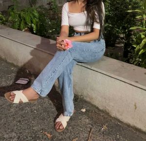 Cute White square neck Crop Top