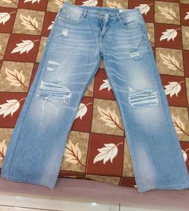 Ripped Wide Leg Jeans