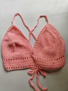 Pink Crochet Crop Top