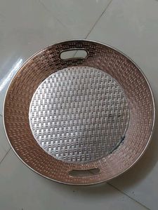 Rose Gold Woven Serving Tray