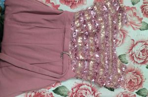 Pink Wide Leg Slit Pants