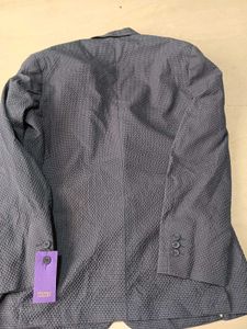 Rare Rabbit Men's Grey Patterned Blazer, L Size