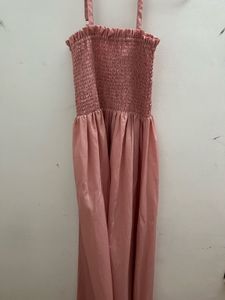 Pastel Pink Midi A- Line Dress