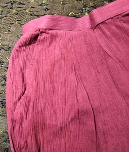 Red Plazzo With Pocket