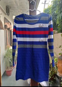 Striped Long Sleeve Mini Dress