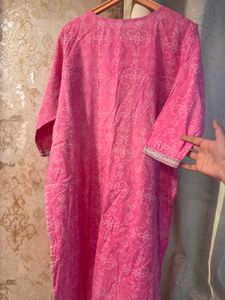 Beautiful Pink Embroidered Kurti, Bust-38/40 XXL