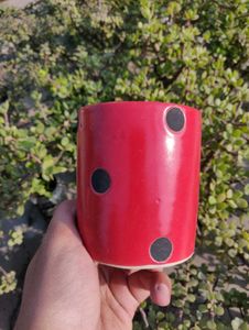 Beautiful Dotted Red Planter For Your Plants