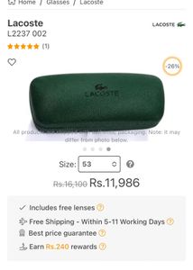 🇺🇸Lacoste Eyewear (No Power Glass) For Unisex