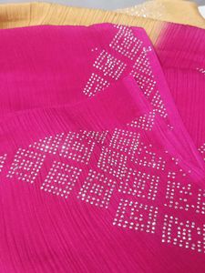 Elegant Pink &amp; Gold Saree