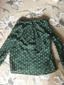 Green Polka Dot Top