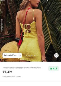 Newme Yellow Textured Dress