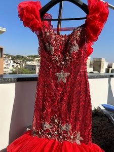 Red Fish Cut Trail Dress
