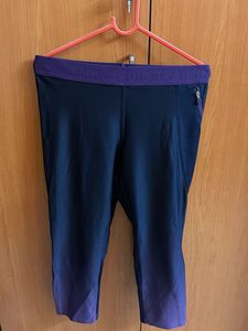 Workout Capris with Purple Detail