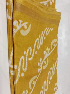 Golden Yellow Dola Silk Saree