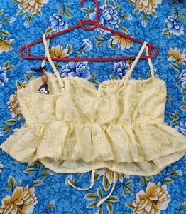 Yellow Peplum Strap Top💛