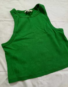 Green Crop Tank Top