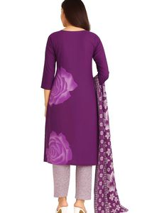 Purple Floral Kurta Set