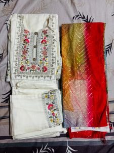 Price Drop 1050 Fixed  Cream Work Kurta Set