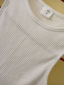 SSS White Ribbed Crop Top