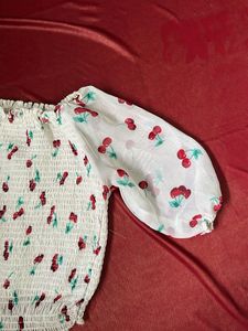 Cherry Print Crop Top